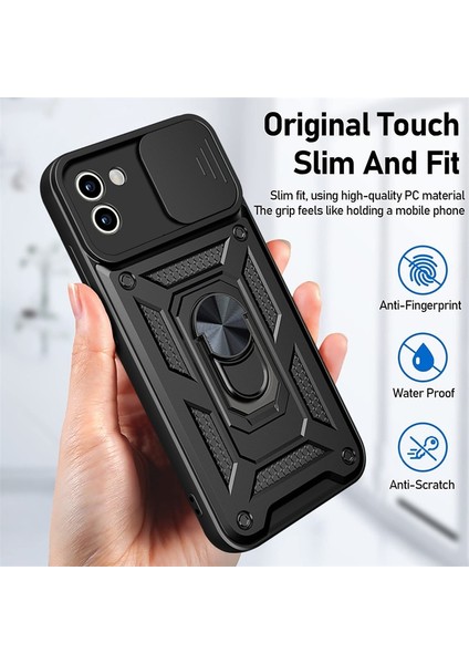 Samsung Galaxy A03 Kılıf Lens Sürgülü Yüzüklü Tank Silikon Pars indirimleri