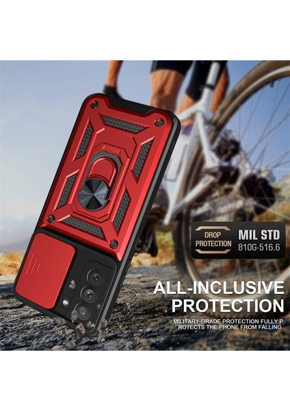 Samsung Galaxy S21 Fe Kılıf Lens Sürgülü Yüzüklü Tank Silikon Pars indirimleri