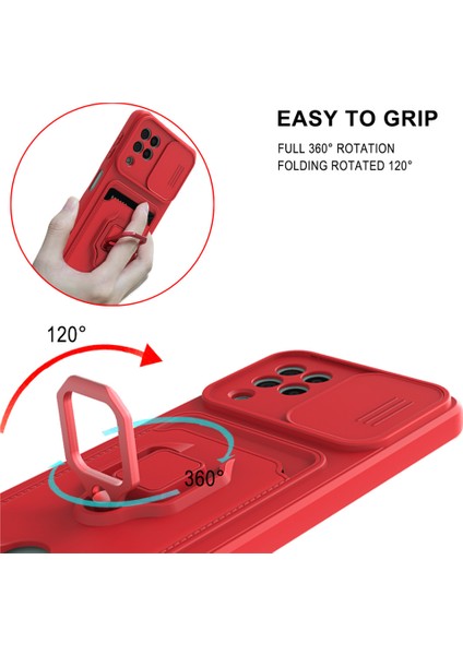 Samsung Galaxy M12 Kılıf Ipli Lens Sürgülü Yüzüklü Kartvizitli Silikon Zuma fırsatları