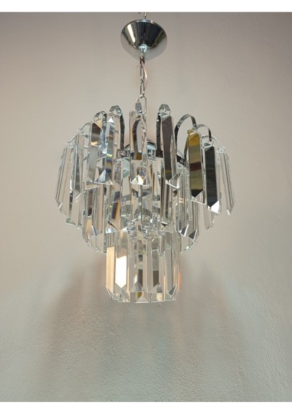 Turkuaz Tekli Krom Kaplama Kristal Taşlı Avize fiyatları