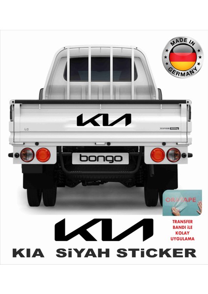 Kia Bongo Logo Sticker Kasa Yazısı 40X10 cm Siyah