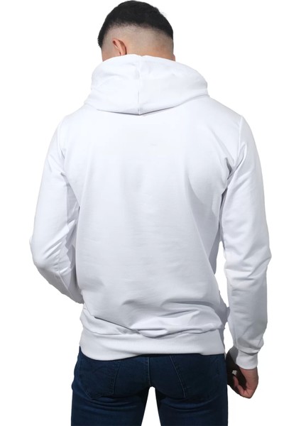 Erkek Orıgınal Beyaz Kapüşonlu SWEATSHIRT-209