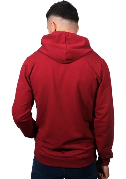 Erkek Bordo Kapüşonlu SWEATSHIRT-208