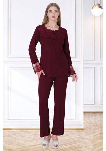 Mecit 5720 Bordo Kadın Pijama Takımı