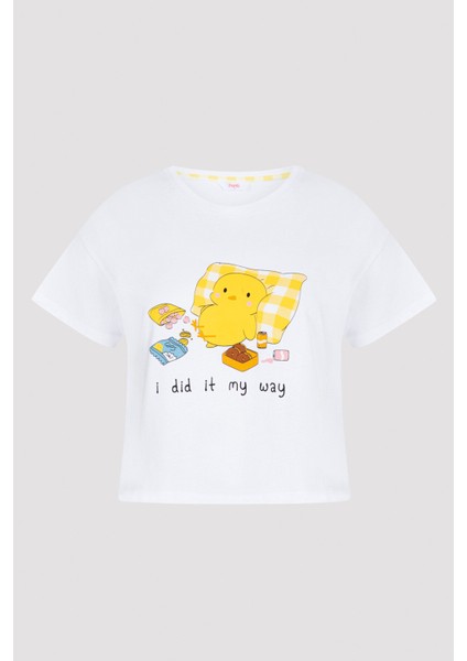 Hooray Printed Tişört Pijama Üstü