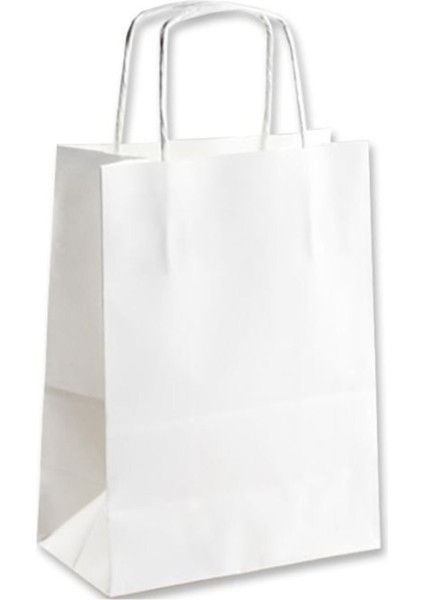 Beyaz 31X12X41 ( 100 Adet ) ( Kağıt Poşet Çanta )