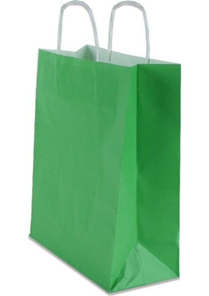 Yeşil Çanta 25X12X31 50 Adet ( Kağıt Poşet Çanta )