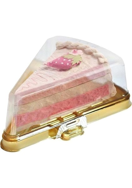 Plastik Üçgen Pasta Kutusu Gold 15,1X12,6X12,5 cm ( 40 Adet )