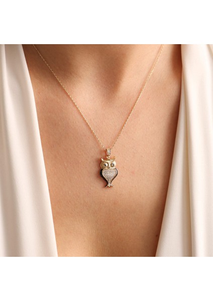 14 Ayar Altın Baykuş Kolye Owl fiyatları