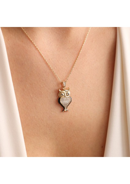 14 Ayar Altın Baykuş Kolye Owl fırsatları