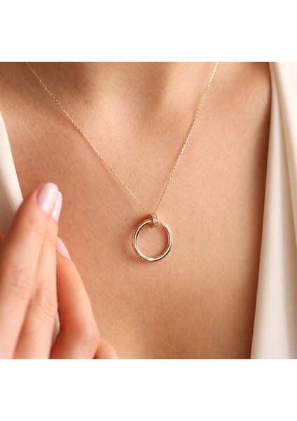 14 Ayar Altın Çivi Kolye Yeni