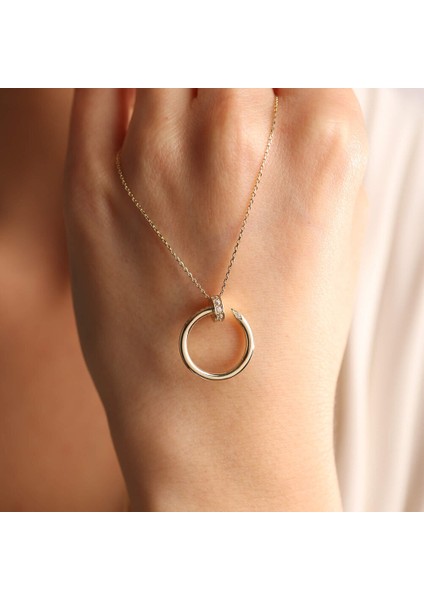 14 Ayar Altın Çivi Kolye Yeni modelleri