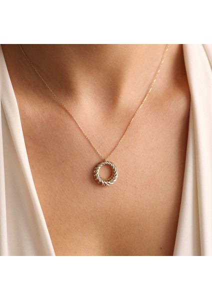 14 Ayar Altın Halka Kolye Yeni Circle fiyatları