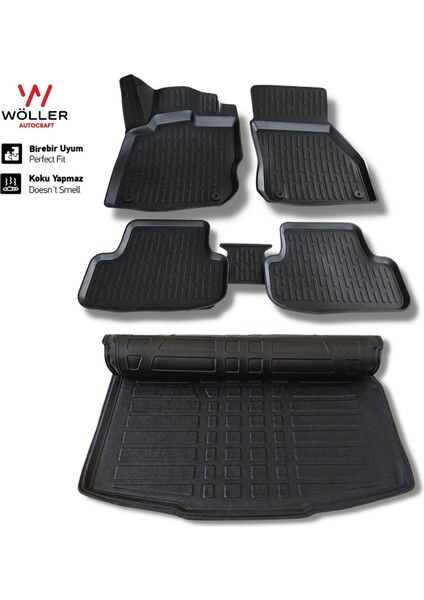 Volkswagen Yeni Caddy Paspas Bagaj Havuzu 2021 Sonrası 3D Havuzlu Wöller