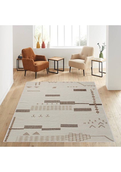 Dijital Baskı Yıkanabilir Kaymaz Taban Salon Halısı RVG0598