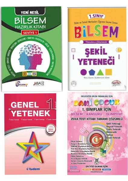 Tudem Yayınları 1. Sınıf Bilsem Hazırlık Seti Bilsem Şekil Yeteneği Genel Yetenek 4 Parça