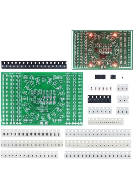 Smd Lehimleme Uygulama Kartı CD4017 NE555 - Demonte(Montesiz)