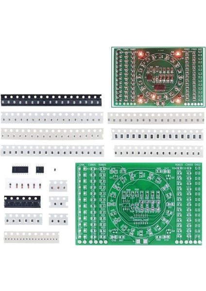 Smd Lehimleme Uygulama Kartı CD4017 NE555 - Demonte(Montesiz)