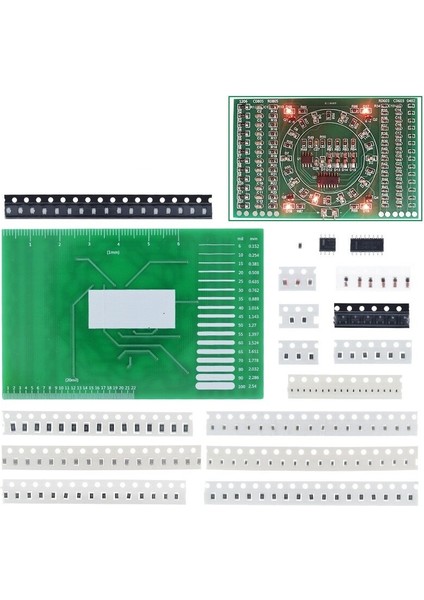 Smd Lehimleme Uygulama Kartı CD4017 NE555 - Demonte(Montesiz)