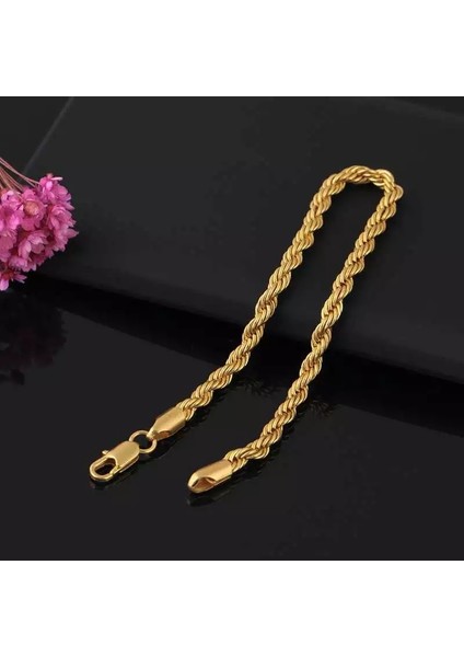 Paslanmaz Çelik Unisex Burgu Halat Zincir Bileklik