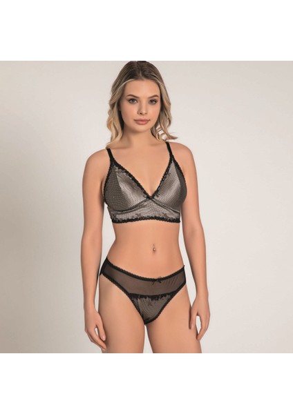 Secret Love Kadın Balensiz Desteksiz Dolgusuz Dantelli Bralet Sütyen Ve Slip Takım (4209)