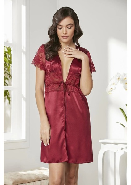 Saten Sabahlık - 1020 Bordo