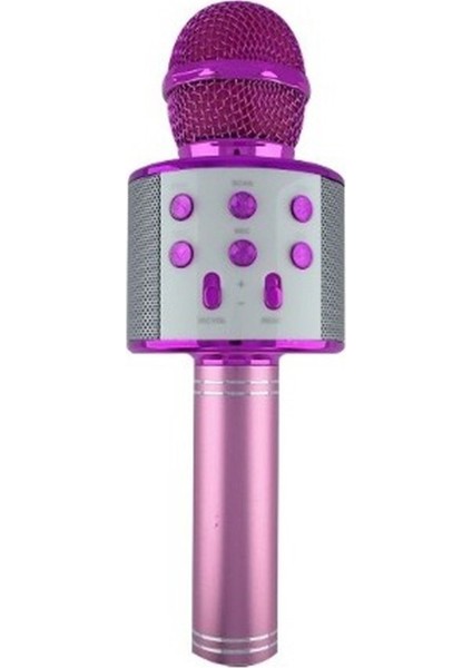 Ws 858 Bluetooth Kablosuz Bağlantılı Karaoke Mikrofon Hoparlör Sd Kart USB Giriş