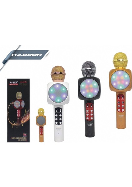 WS-1816 LED Işıklı Karaoke Mikrofon, Bluetooth Hoparlör Mp3;
