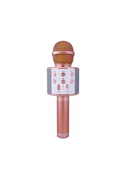 WS-858 Profesyonel Ses Kaydı Yapabilen Karaoke Mikrofon WS858 Rose Gold