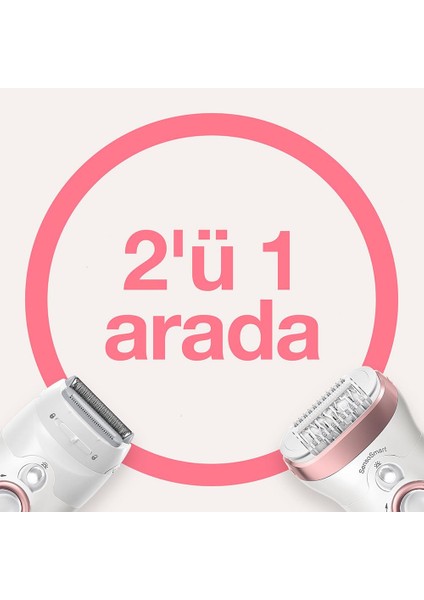 Silk-Épil 9 9725 Sensosmart Kablosuz Islak&kuru 5 Ek Parçalı 2'si 1 Arada Epilatör