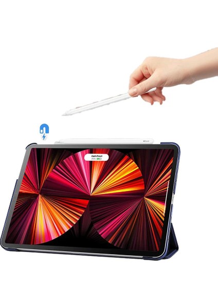 Apple iPad Pro 11 4. Nesil M2 Kılıf Pu Deri Smart Standlı Case A2435 A2759 A2761 A2762 modelleri