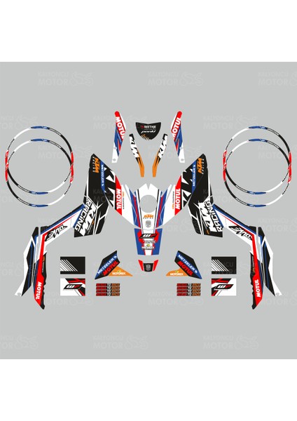 KTM Duke 250 Racing Design Sticker Set (2011-2016) fiyatları