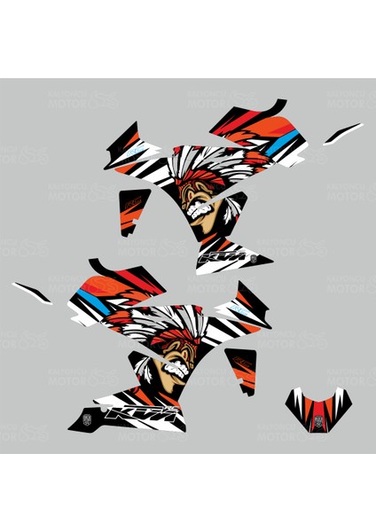 KTM RC 250 Race Stripes Design Sticker Set Turuncu-Siyah-Beyaz (2014-2016) fiyatları
