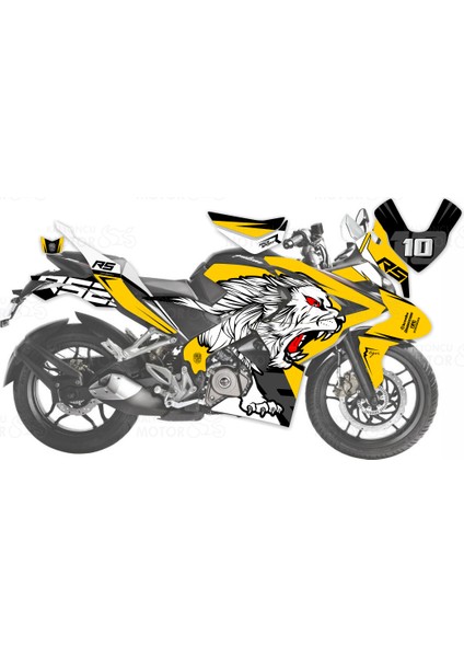 Bajaj Pulsar RS 200 Tiger Design Sarı Sticker Set