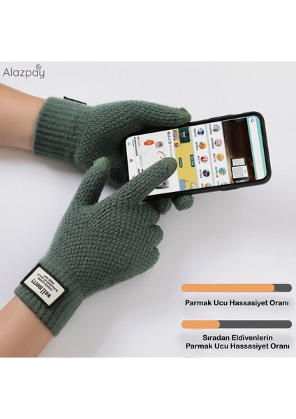 Outdoor Kayak Yürüyüş Termal Rüzgar Geçirmez Kaşmir Yün Kışlık Eldiven