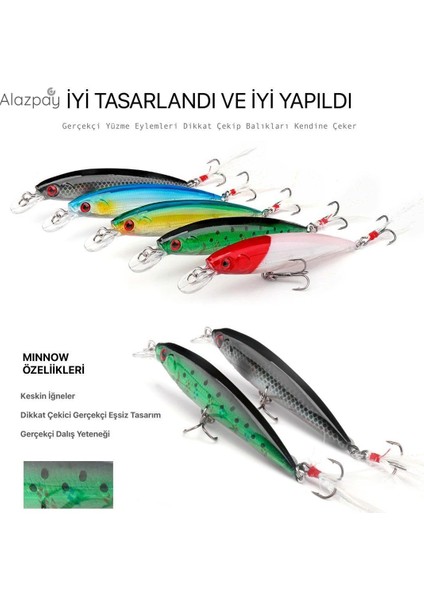 Sert Tüylü 9cm/8gr Minnow Rapala Suni Yem