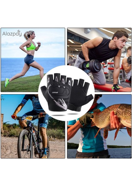 Fitness Bisiklet Silikon Kaymaz/ Nefes Alabilen Outdoor Spor Eldiven