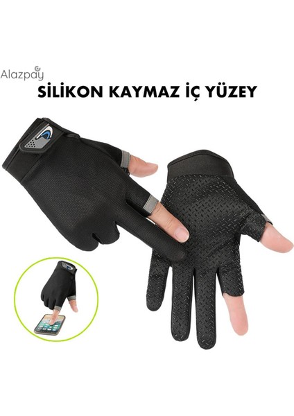 Bisiklet Golf Fitness Nefes Alabilen 2 Parmak Kesik Outdoor Spor Eldiven