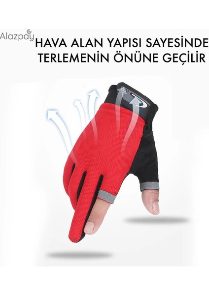 Bisiklet Golf Fitness Nefes Alabilen 2 Parmak Kesik Outdoor Spor Eldiven