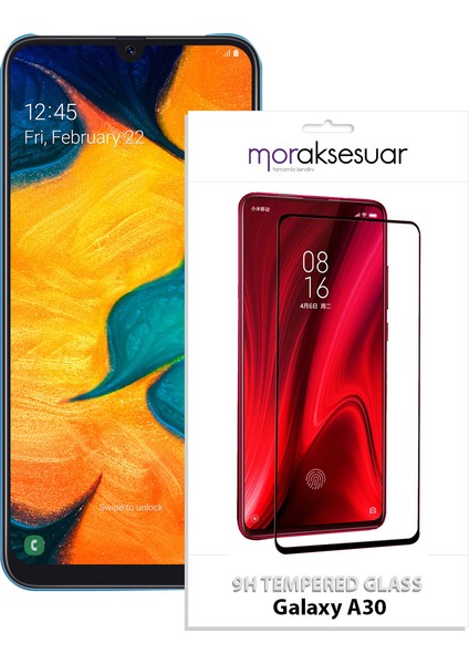 Samsung Galaxy A30 5d Ekran Koruyucu Cam Tam Kaplayan Şeffaf