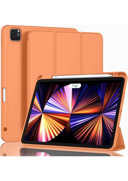 Apple iPad Pro 11 4. Nesil 2022 Kılıf Kalem Bölmeli Smart Case A2435 A2759 A2761 A2762