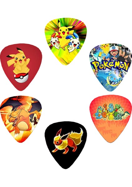 Gitar Pena 6 Adet Pokemon Baskılısı Gitar Penası