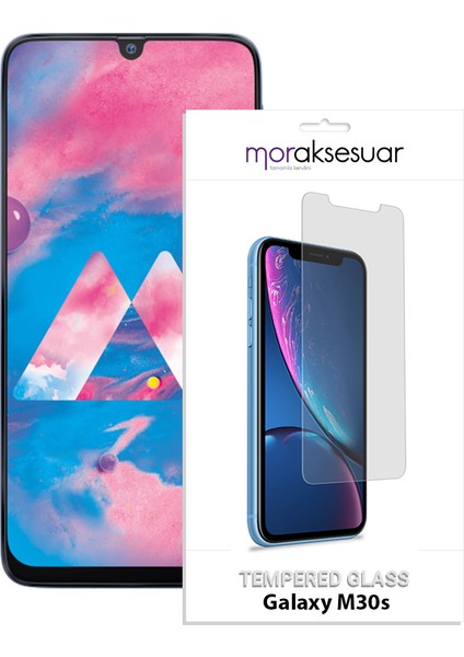 Samsung Galaxy M30S Temperli Kırılmaz Cam Ekran Koruyucu Sert Şeffaf