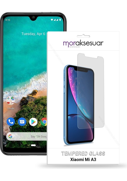 Xiaomi Mi A3 Temperli Kırılmaz Cam Ekran Koruyucu Sert