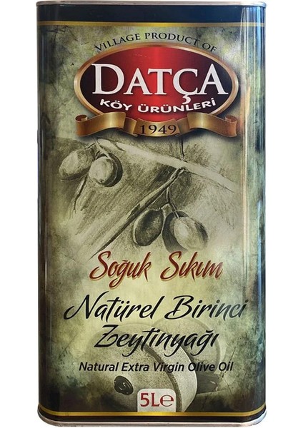 Datça Soğuk Sıkım Zeytinyağı Teneke 5 lt