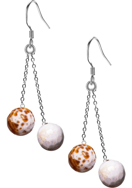 Sertifikalı Kırmızı Tibet Akik Taşı Gümüş Küpe