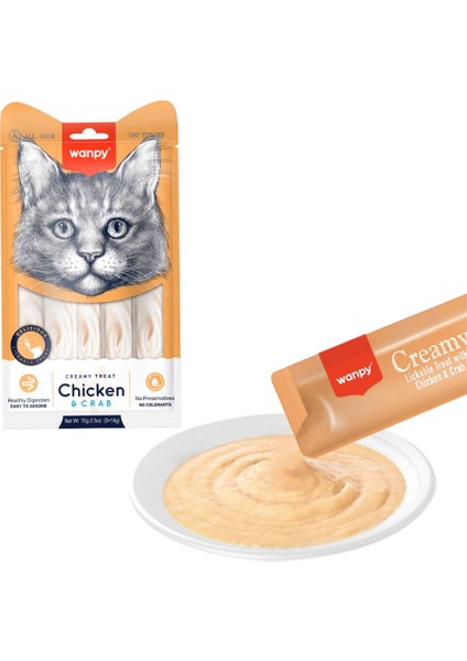 Kedi Krema/sıvı Ödül Yengec & Tavuk 5x14 gr