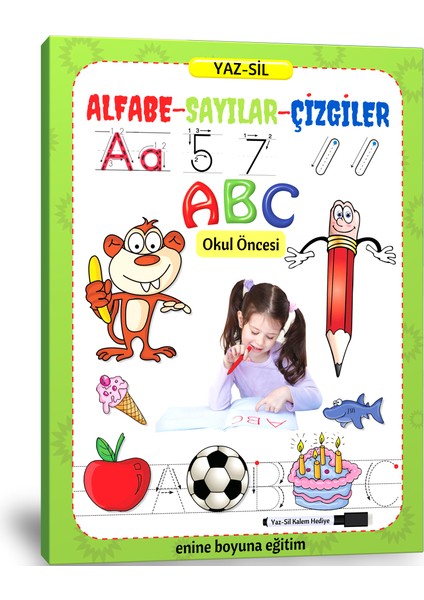 Süper Yaz Sil Kitabı (Alfabe-Sayılar-Çizgiler) (Ciltli)