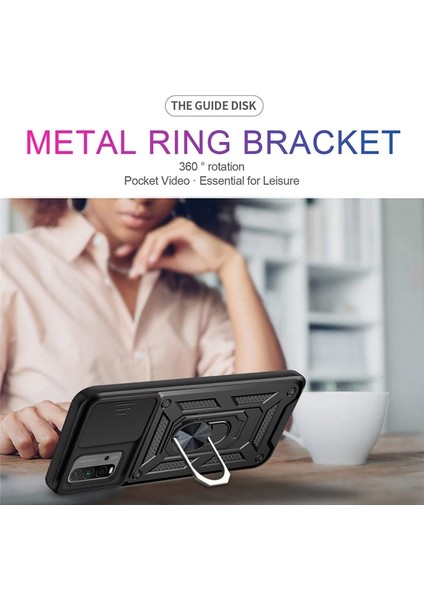 Xiaomi Redmi 9t Kılıf Lens Sürgülü Yüzüklü Tank Silikon Pars fırsatları