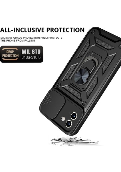 Samsung Galaxy A03 Kılıf Lens Sürgülü Yüzüklü Tank Silikon Pars fiyatları